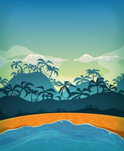 Isla de desierto tropical de verano vector