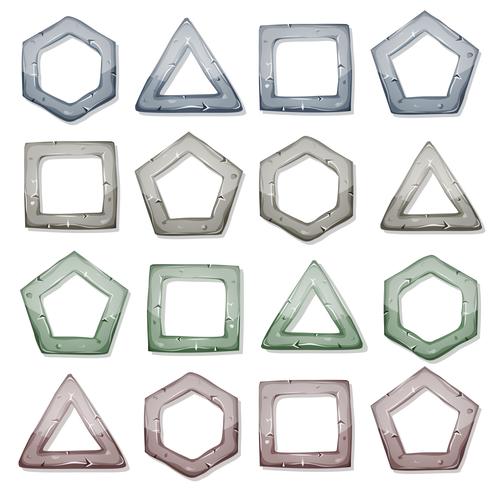 Stone Squares, Triangles And Other Shapes Set vector