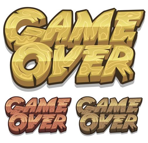 Cartoon Game Over Icon For Ui Game vector