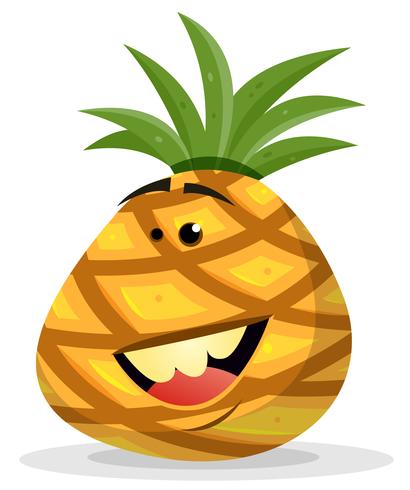 Cartoon Happy Pineapple Character vector