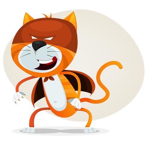 super cómico gato vector