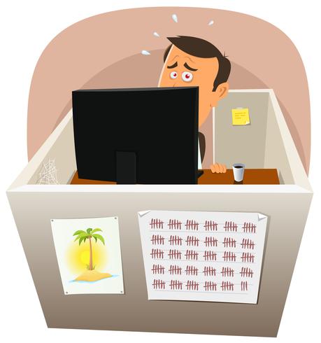 Depressive Worker At Work vector