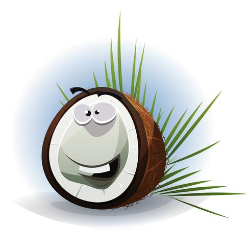 Cartoon Funny Coconut Character vector