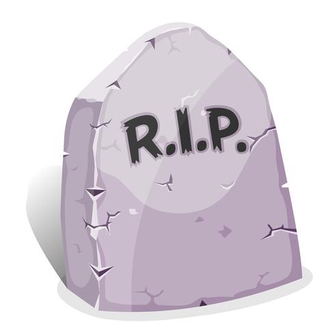 Tombstone de dibujos animados con RIP vector