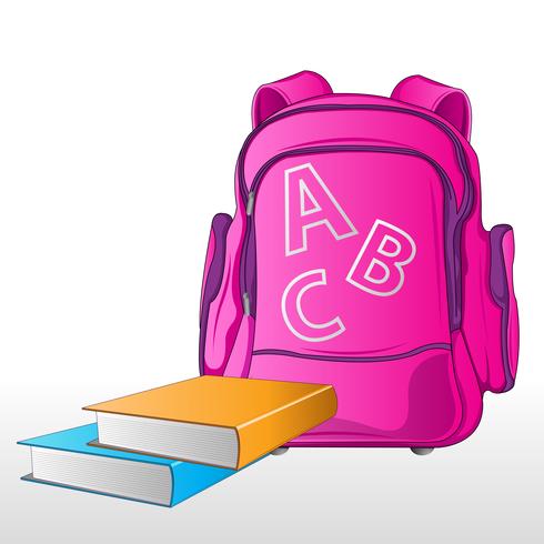 School Bag with Books vector