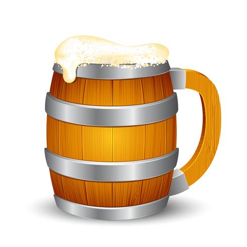 Wooden Beer Mug vector