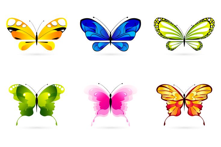 Conjunto de mariposas vector