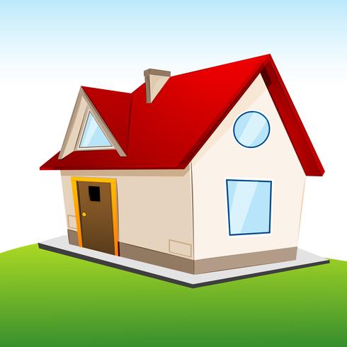 house on grassland vector