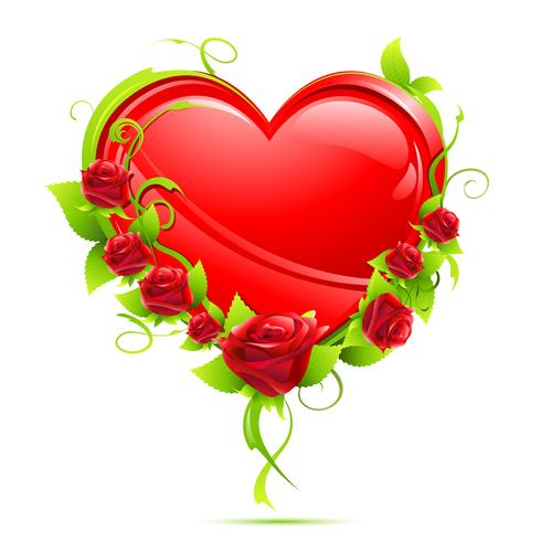 Corazon con rosas vector