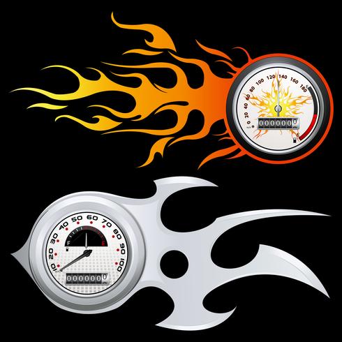 Fiery Speedometer vector