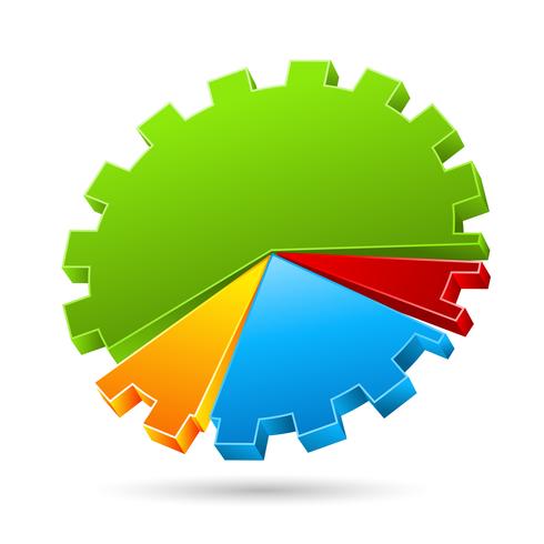 Gear Shape Pie Chart vector