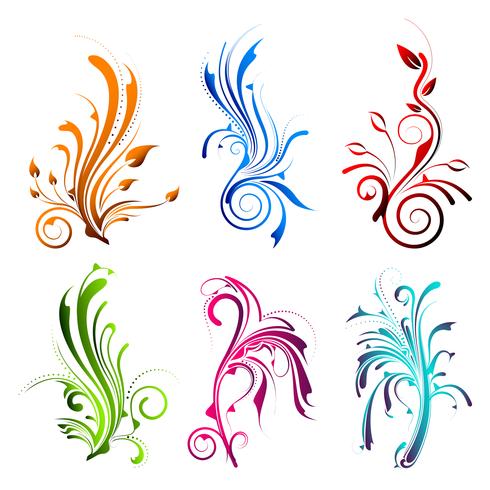 Colorful Floral Swirls vector