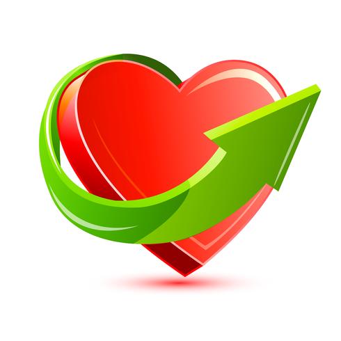 Arrow around Heart vector