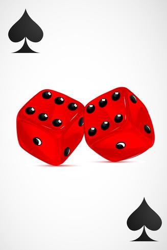 Dice on Playing Cards vector