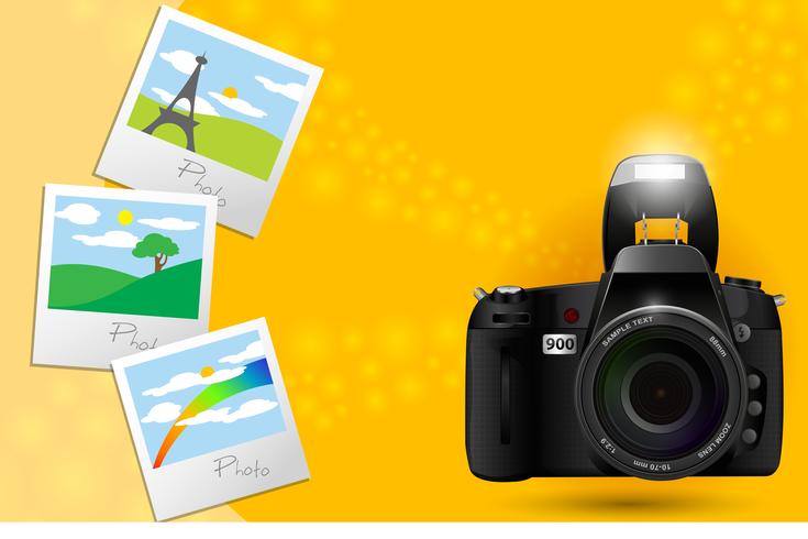 Camera with Photos vector