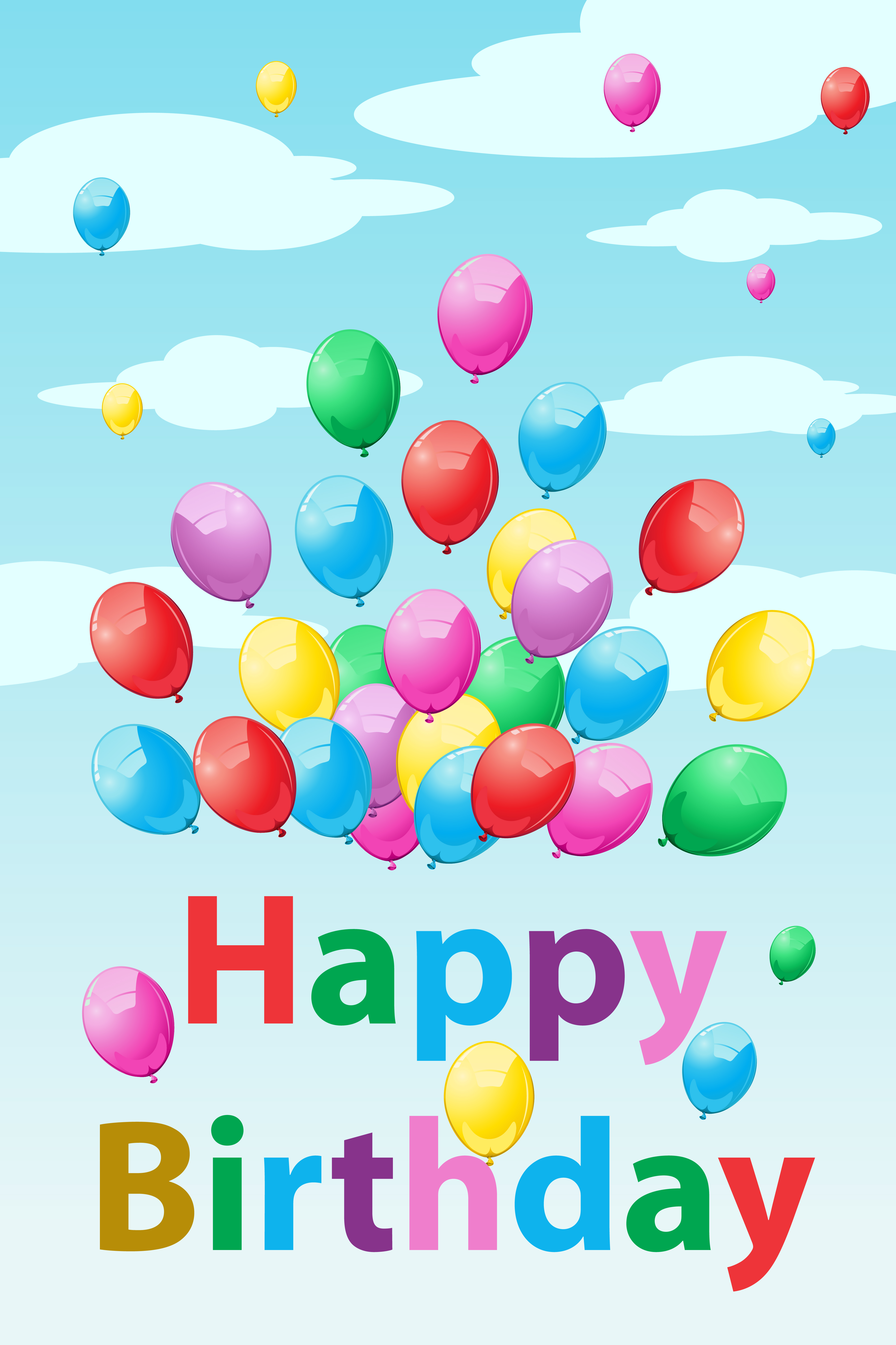 Download Birthday Card with Balloons 269980 Vector Art at Vecteezy