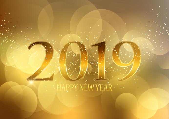 Golden Happy New Year background vector