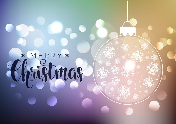 Christmas background with bokeh lights  vector