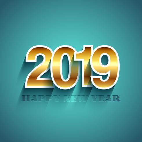 Happy New Year background with gold numbers vector