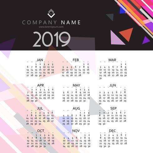 Diseño de calendario moderno vector