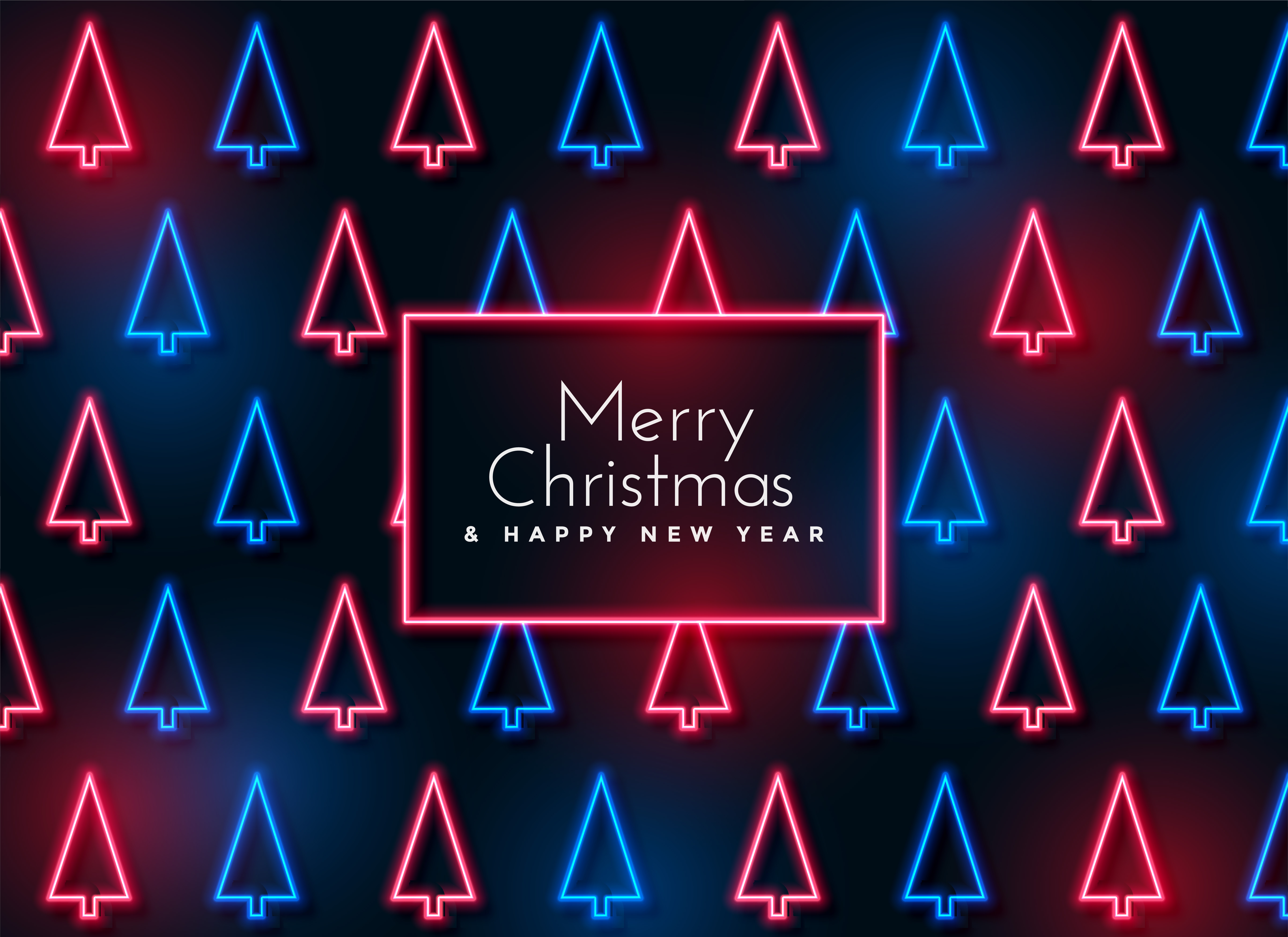 neon christmas tree pattern background - Download Free Vector Art