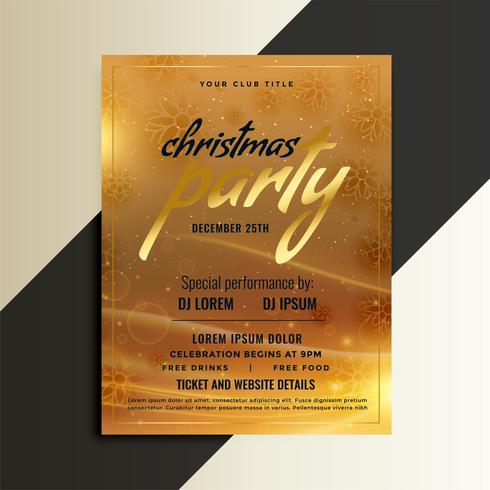 christmas party golden flyer
