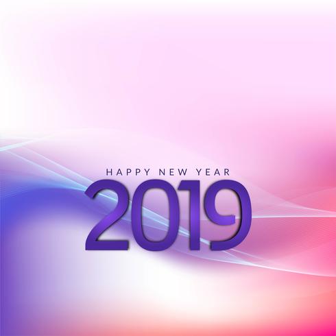 Happy New Year 2019 colorful greeting background vector