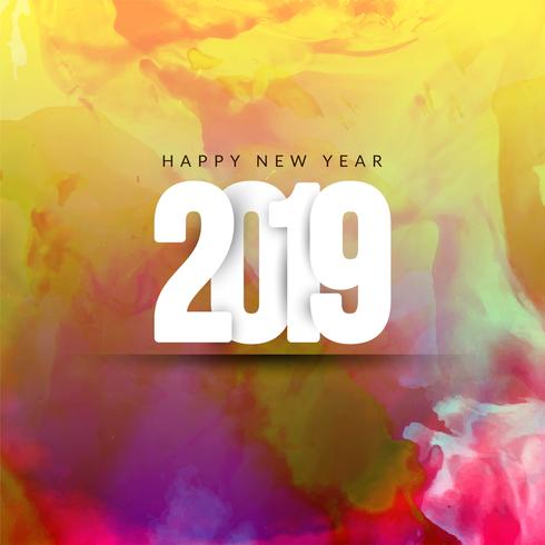 Abstract Happy New Year 2019 stylish background vector