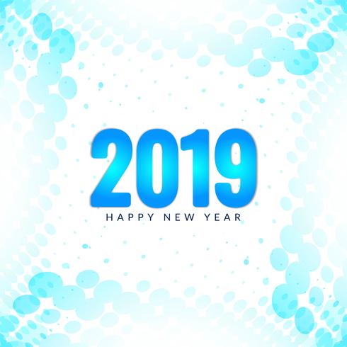Happy New Year 2019 colorful greeting background vector