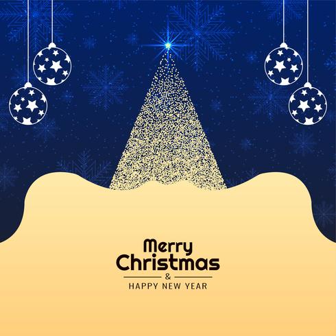 Abstract Merry Christmas tree decorative background vector