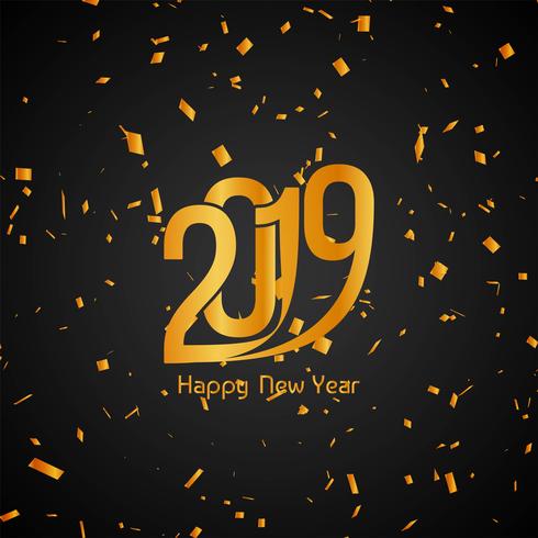 Abstract Happy New Year 2019 modern background vector