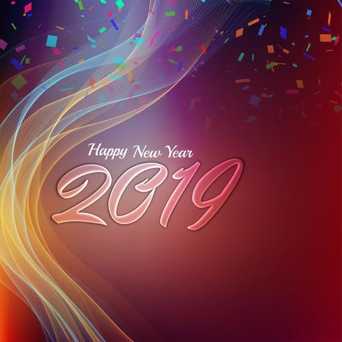 Happy New Year 2019 stylish greeting background vector