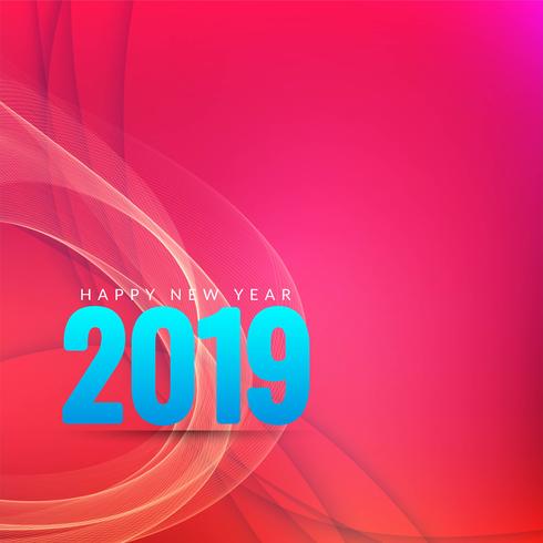 Happy New Year 2019 stylish greeting background vector