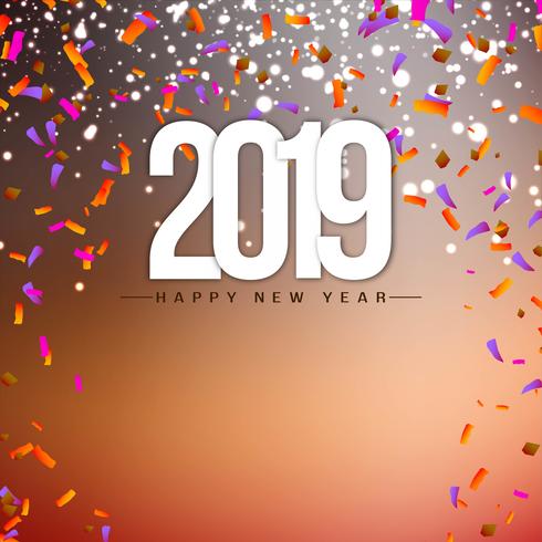 Abstract New Year 2019 celebration background vector