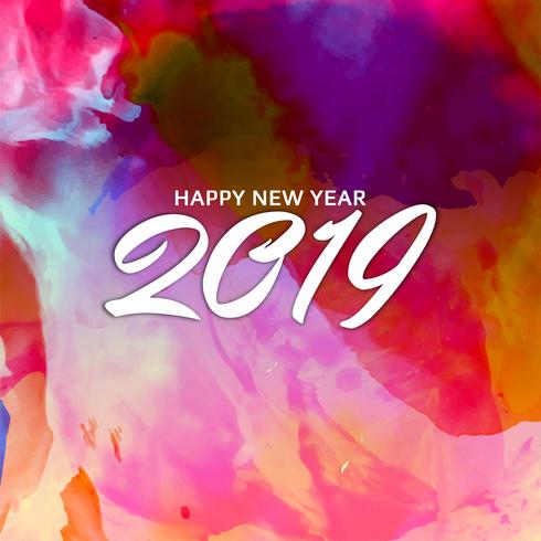 Happy New Year 2019 greeting background vector