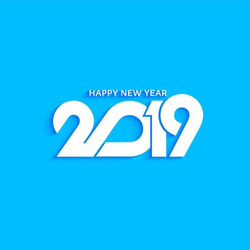 Abstract New Year 2019 text design modern background vector