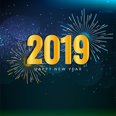 Abstract Happy New Year 2019 stylish background vector
