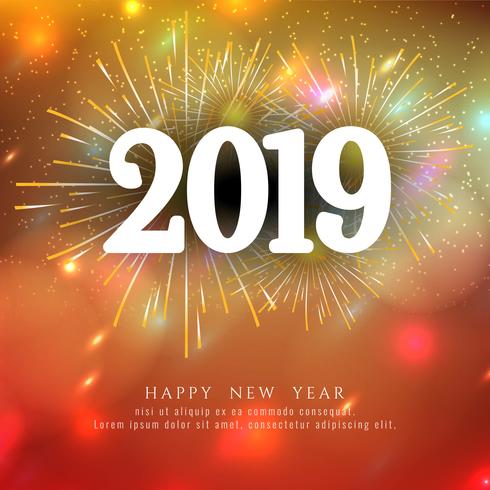Abstract Happy New Year 2019 colorful background vector