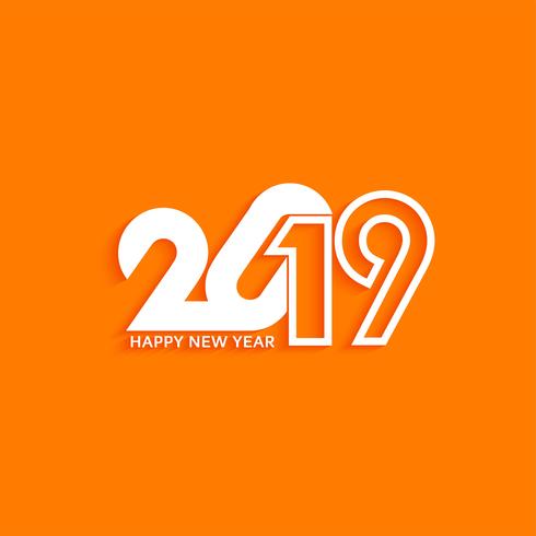 Abstract New Year 2019 stylish text design background vector
