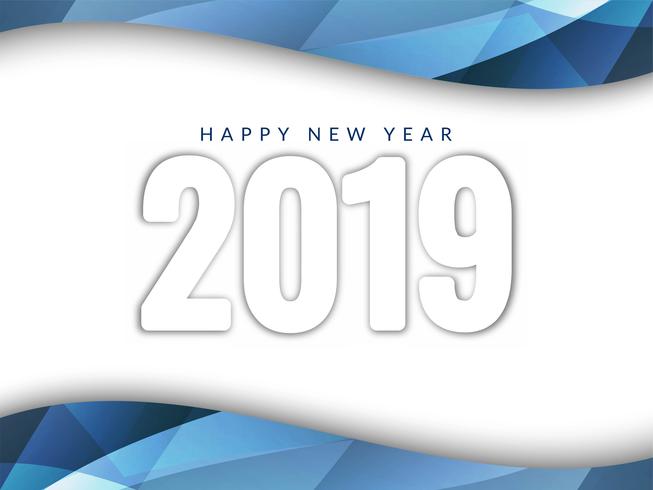 Abstract Happy New Year 2019 colorful background vector