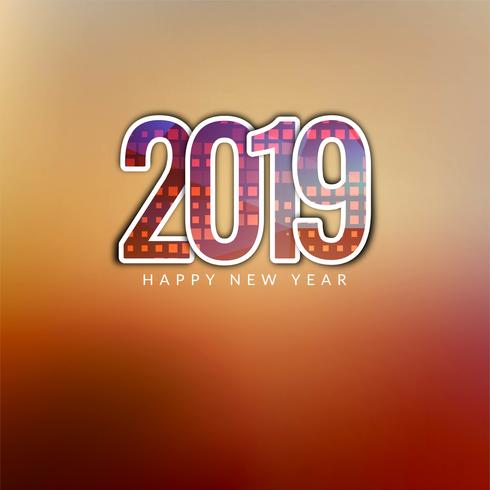 Abstract Happy New Year 2019 stylish background vector