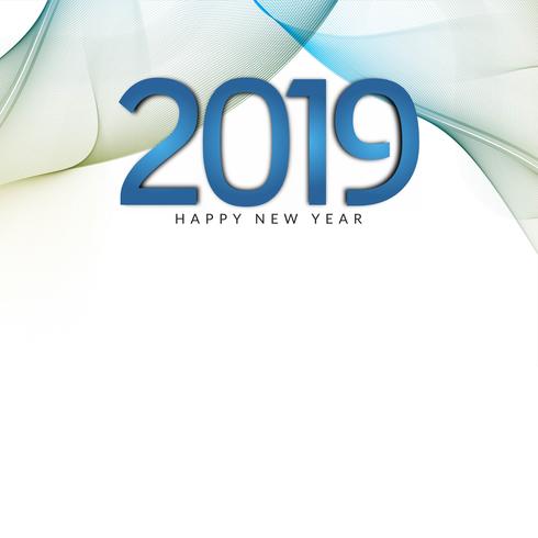 Feliz año nuevo saludo 2019 fondo vector