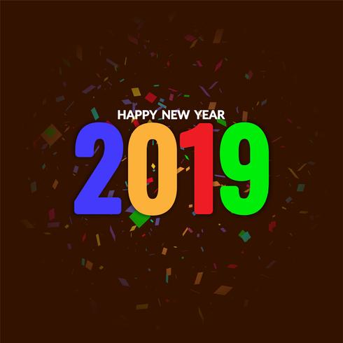 Abstract stylish  New Year 2019 greeting background vector