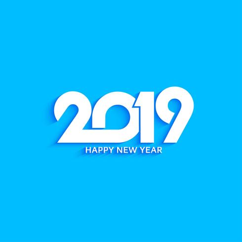 Abstract New Year 2019 decorative text design background vector