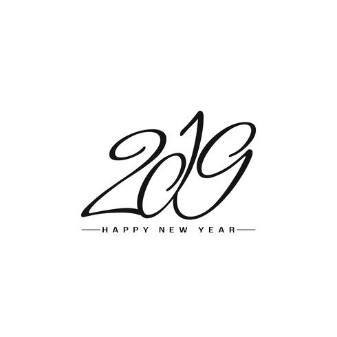 Feliz año nuevo 2019 elegante texto diseño de fondo vector