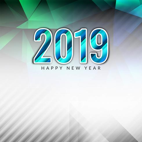 Feliz año nuevo 2019 fondo colorido saludo vector