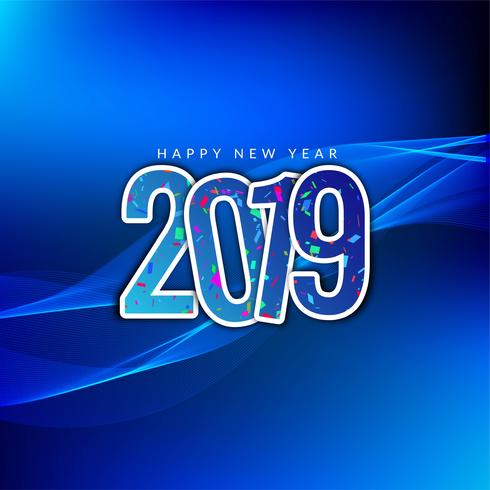 Abstract Happy New Year 2019 stylish background vector