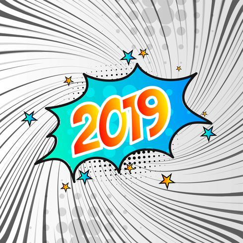 Abstract Happy New Year 2019 modern background vector