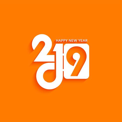 Abstract New Year 2019 decorative text design background vector