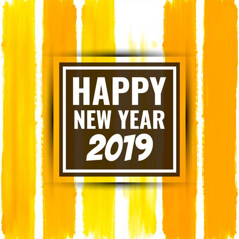 Abstract Happy New Year 2019 colorful background vector